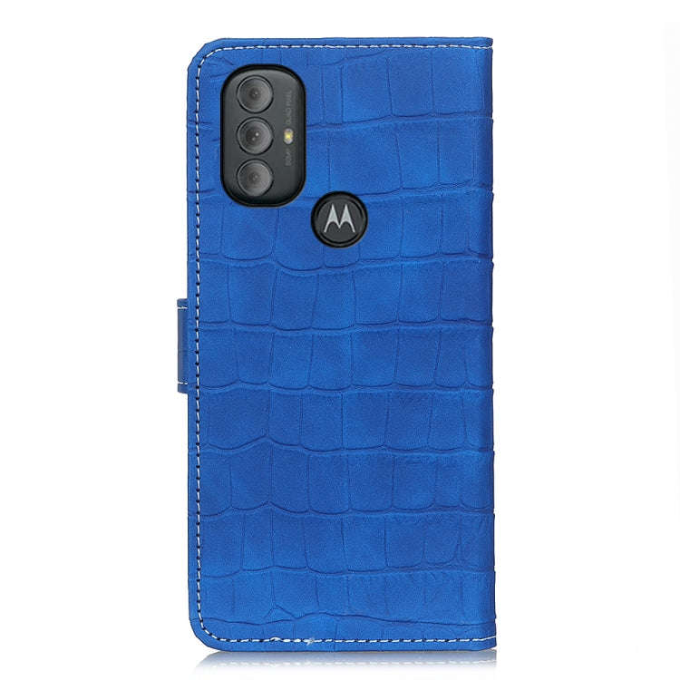 For Motorola Moto G Power 2022 Crocodile Texture Horizontal Flip Leather Phone Case(Blue)