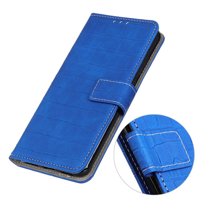 For Motorola Moto G Power 2022 Crocodile Texture Horizontal Flip Leather Phone Case(Blue)