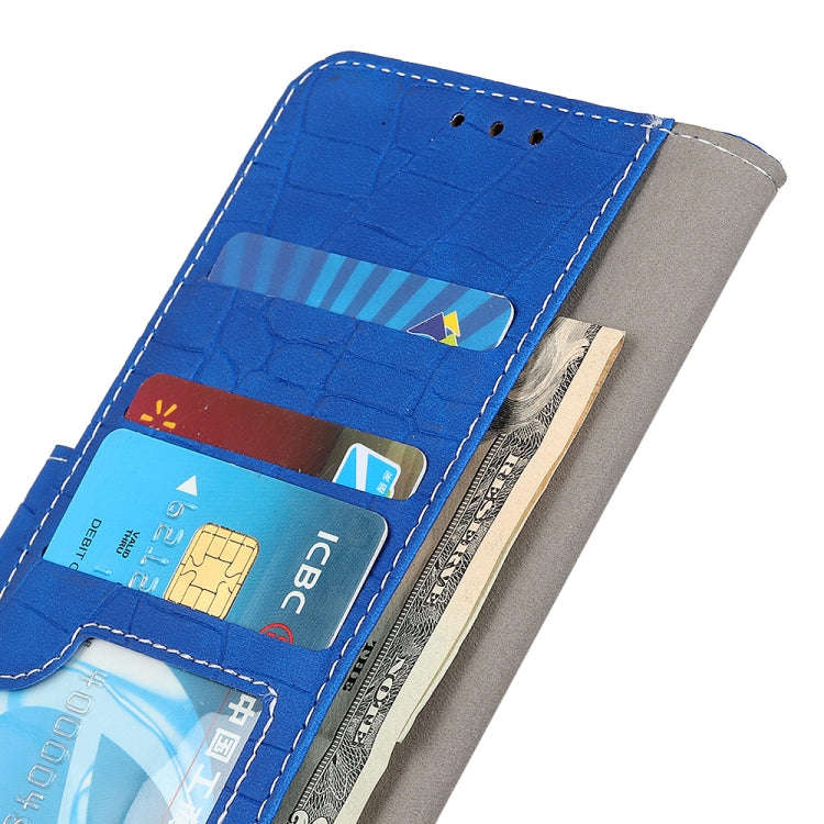 For Motorola Moto G Power 2022 Crocodile Texture Horizontal Flip Leather Phone Case(Blue)
