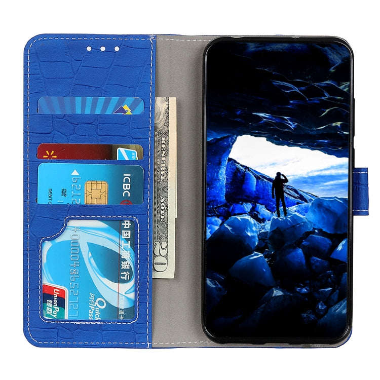 For Motorola Moto G Power 2022 Crocodile Texture Horizontal Flip Leather Phone Case(Blue)