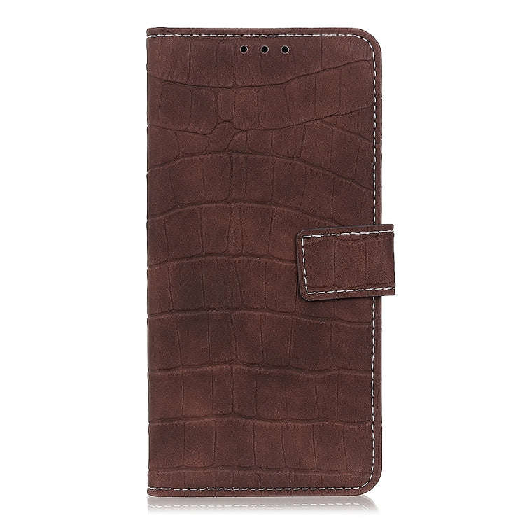 For Google Pixel 6a Crocodile Texture Flip Leather Phone Case with Holder & Card Slots(Brown)