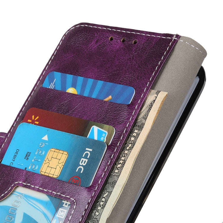 For Google Pixel 6a Retro Crazy Horse Texture Flip Leather Phone Case(Purple)
