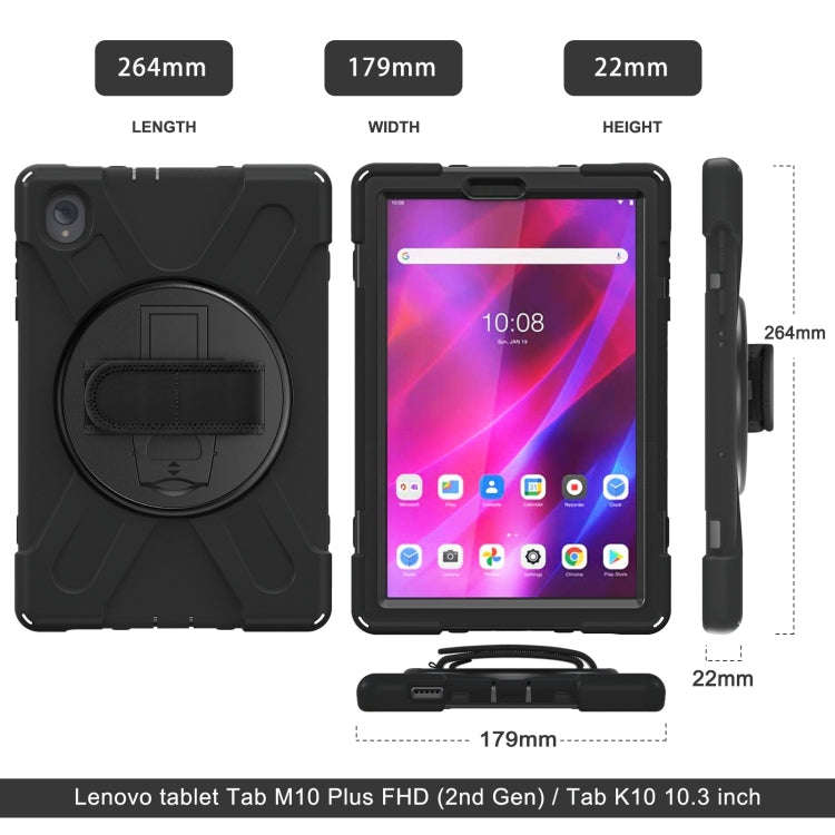 For Lenovo Tab K10 / M10 Plus Silicone + PC Protective Tablet Case(Black)