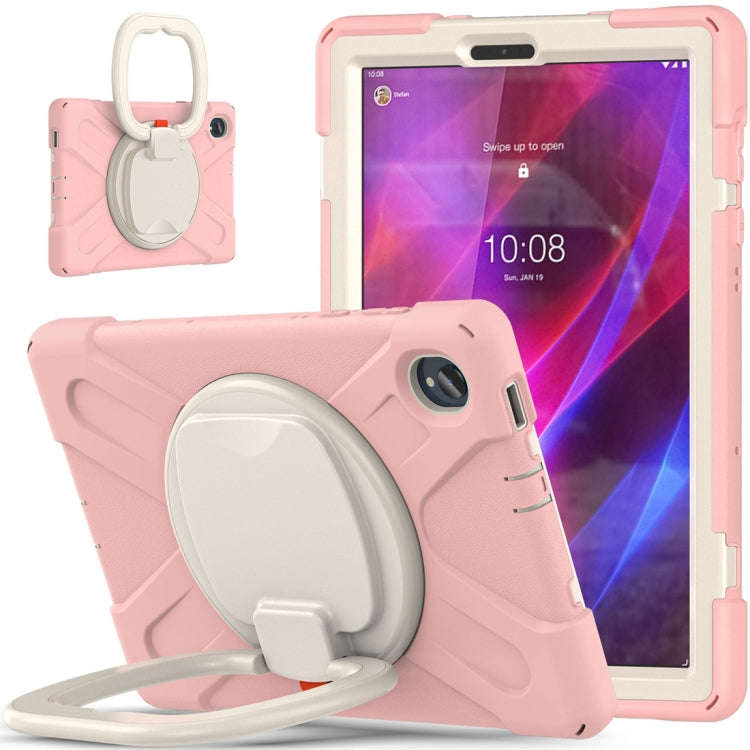 For Lenovo Tab K10 / M10 Plus Silicone + PC Protective Tablet Case(Cherry Blossom Pink)