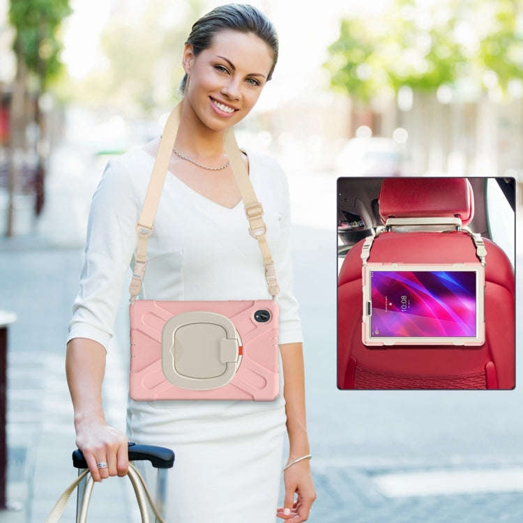 For Lenovo Tab K10 / M10 Plus Silicone + PC Protective Tablet Case(Cherry Blossom Pink)