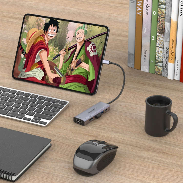 amalink 95126 Type-C / USB-C to Dual HDMI + 2 Ports USB + PD 3.0 Multi-function HUB(Grey)