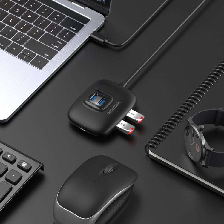 amalink UC310 Type-C / USB-C to 4 Ports USB Multi-function HUB(Black)