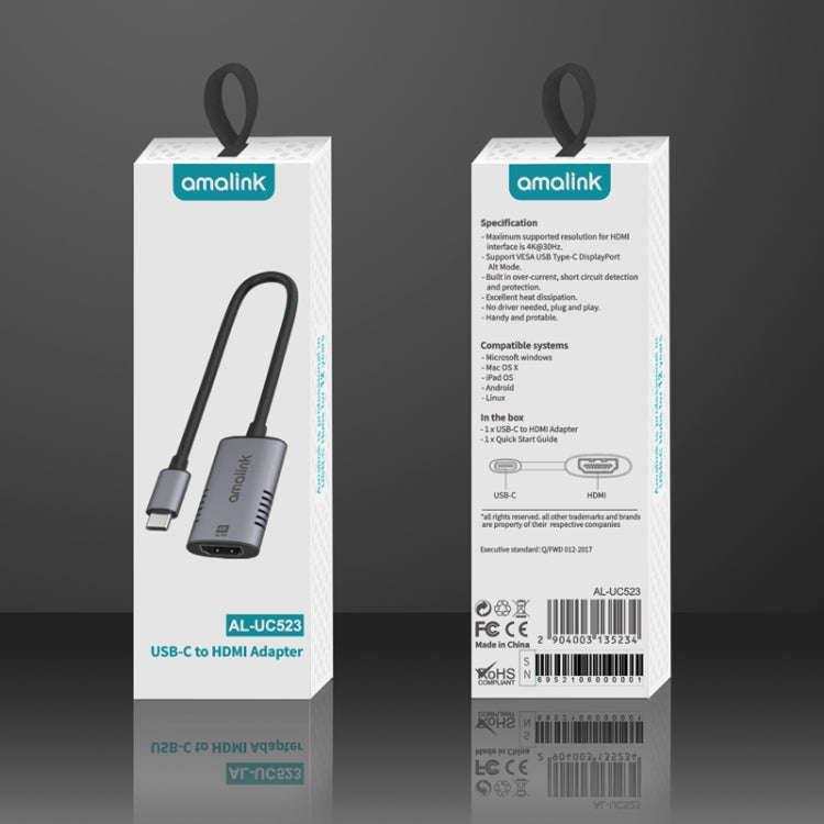 amalink UC523 Type-C / USB-C to HDMI Adapter(Grey)