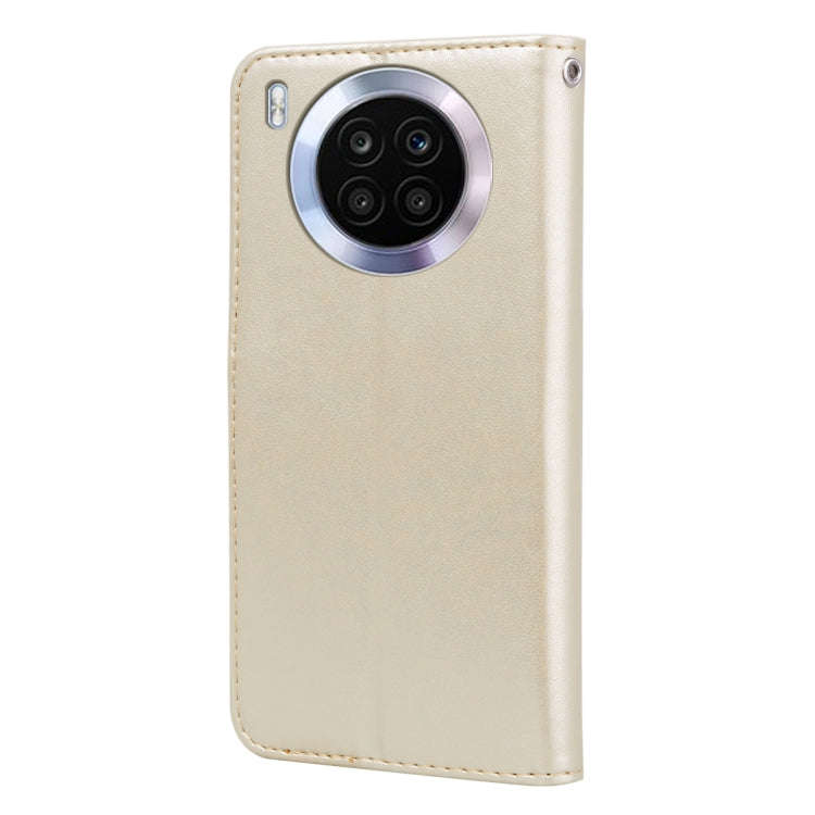 For Honor 50 Lite Rose Embossed Leather Phone Case(Gold)