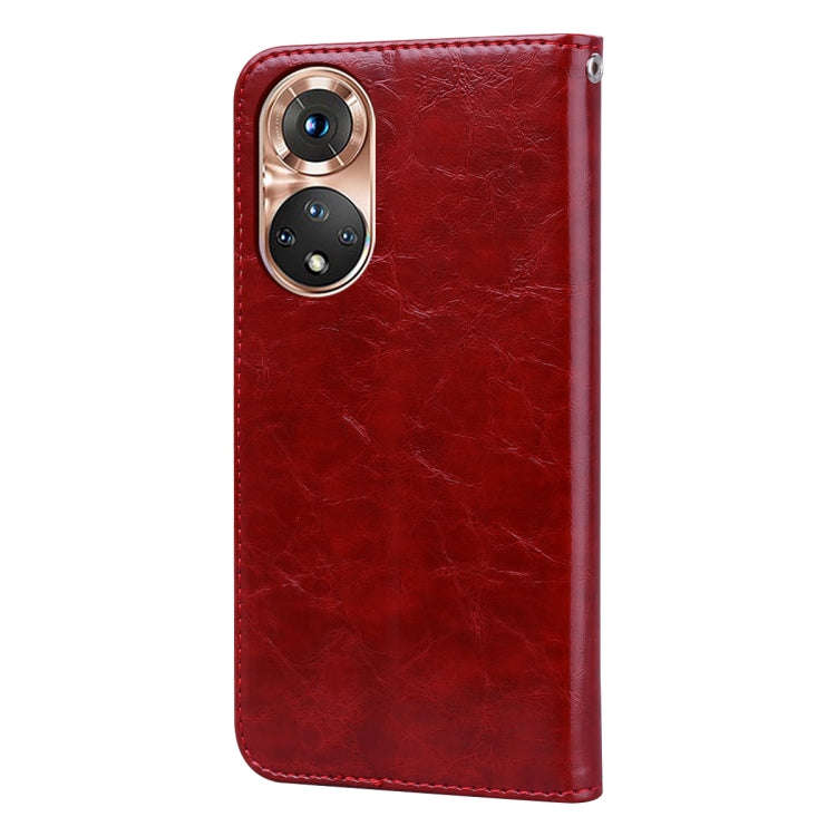 For Honor 50 Oil Wax Texture Leather Phone Case(Red)