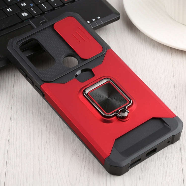 For Motorola Moto G Pure Sliding Camera Cover Design PC + TPU Shockproof Phone Case with Ring Hol...