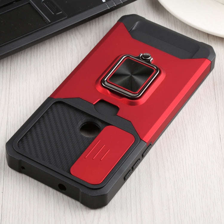 For Motorola Moto G Pure Sliding Camera Cover Design PC + TPU Shockproof Phone Case with Ring Hol...