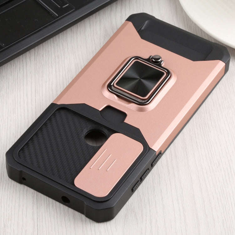 For Motorola Moto G Pure Sliding Camera Cover Design PC + TPU Shockproof Phone Case with Ring Hol...