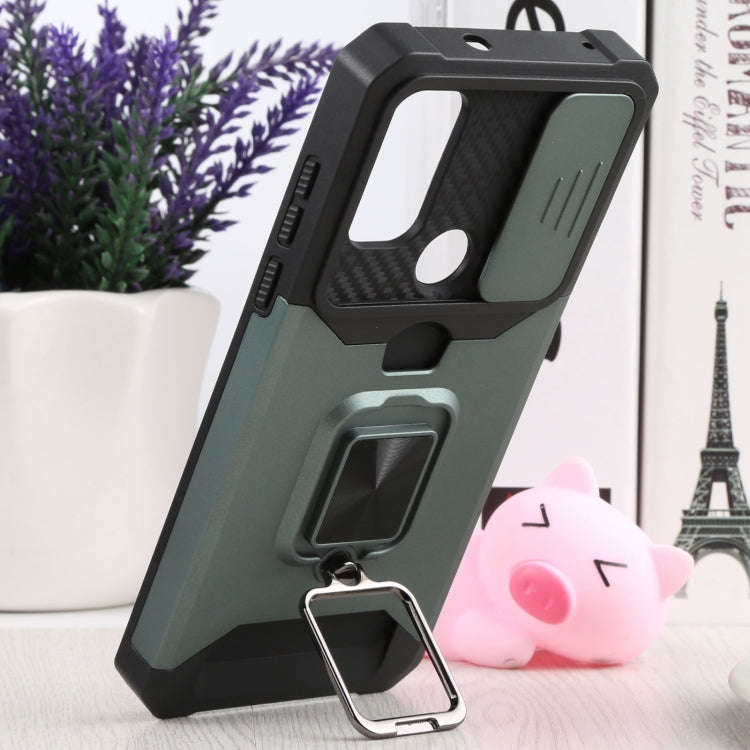 For Motorola Moto G Pure Sliding Camera Cover Design PC + TPU Shockproof Phone Case with Ring Hol...