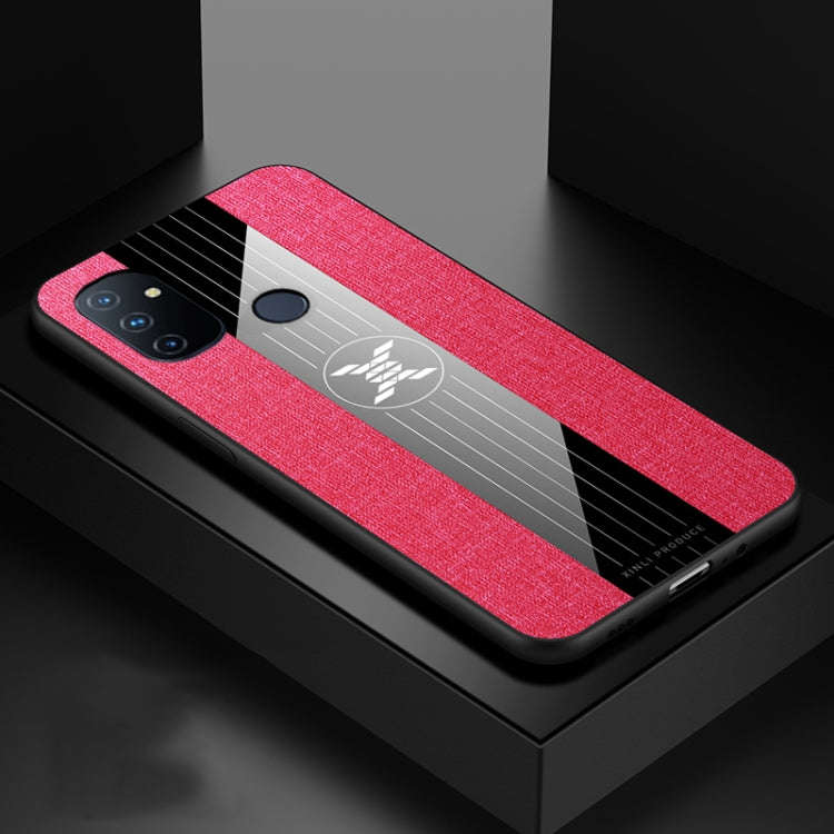 For OnePlus Nord N100 XINLI Stitching Cloth Texture Shockproof TPU Phone Case(Red)