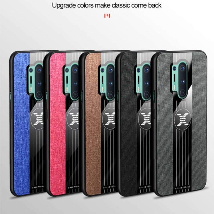 For OnePlus 8 Pro XINLI Stitching Cloth Texture Shockproof TPU Phone Case(Brown)