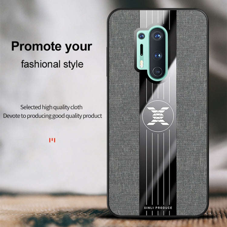For OnePlus 8 Pro XINLI Stitching Cloth Texture Shockproof TPU Phone Case(Brown)