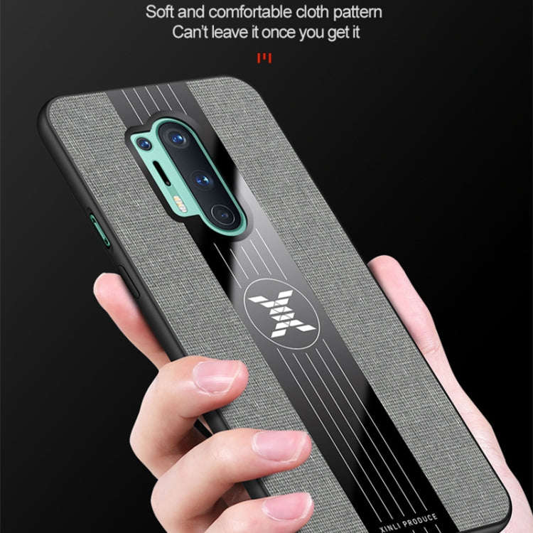 For OnePlus 8 Pro XINLI Stitching Cloth Texture Shockproof TPU Phone Case(Brown)