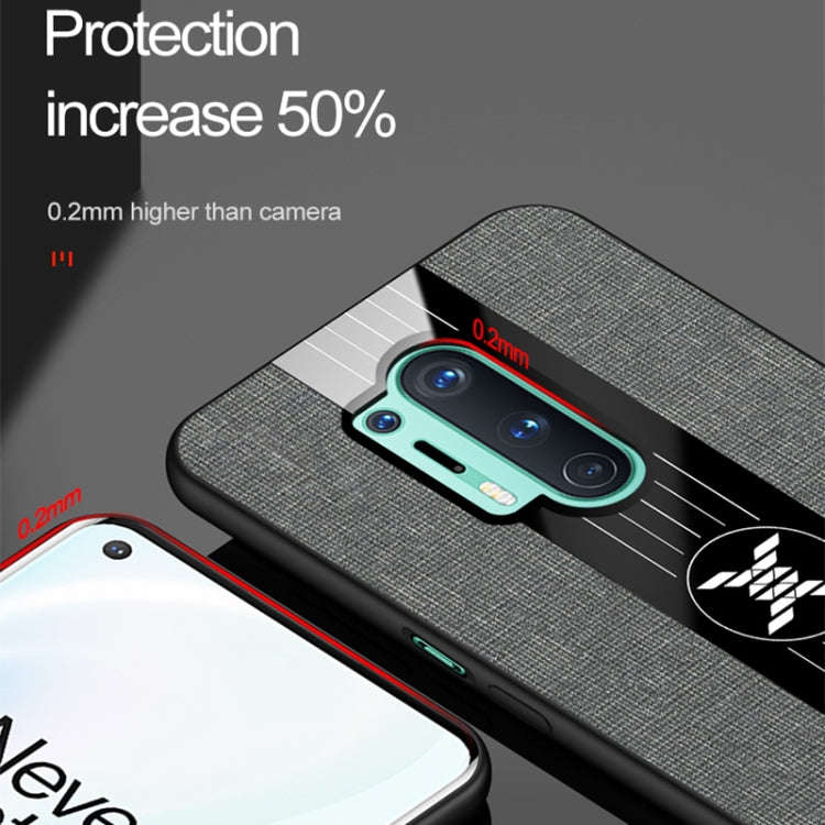 For OnePlus 8 Pro XINLI Stitching Cloth Texture Shockproof TPU Phone Case(Brown)