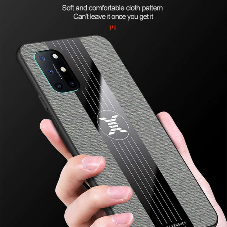 For OnePlus 8T XINLI Stitching Cloth Texture Shockproof TPU Phone Case(Brown)