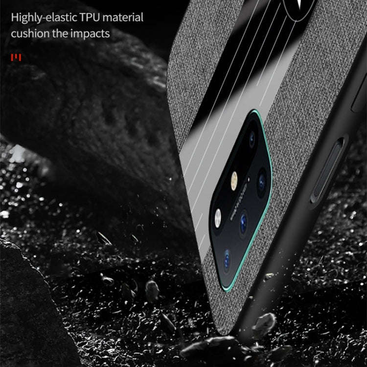 For OnePlus 8T XINLI Stitching Cloth Texture Shockproof TPU Phone Case(Blue)