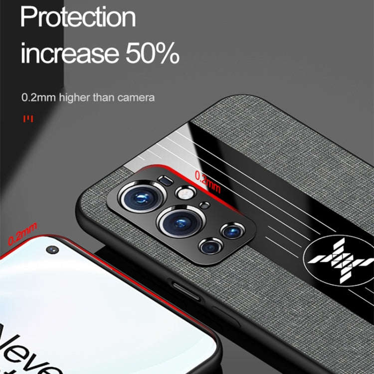 For OnePlus 9 Pro XINLI Stitching Cloth Texture Shockproof TPU Phone Case(Black)