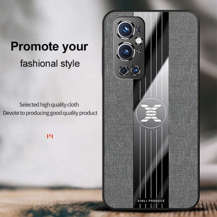 For OnePlus 9 Pro XINLI Stitching Cloth Texture Shockproof TPU Phone Case(Grey)