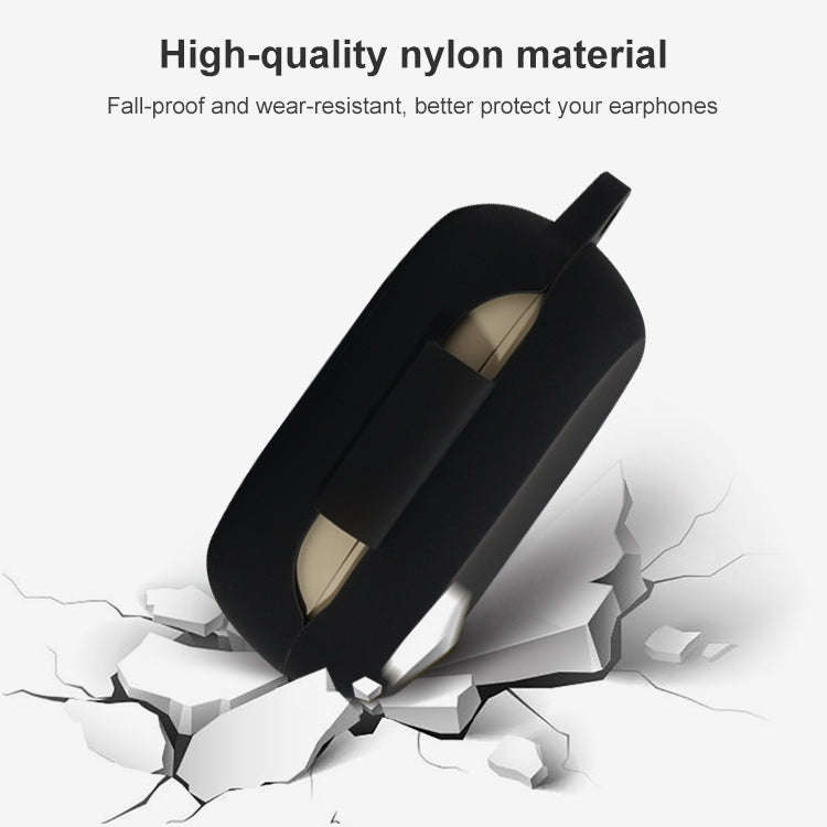 For Jabra Elite 7 Pro Silicone Earphone Protective Case with Hook(Black)