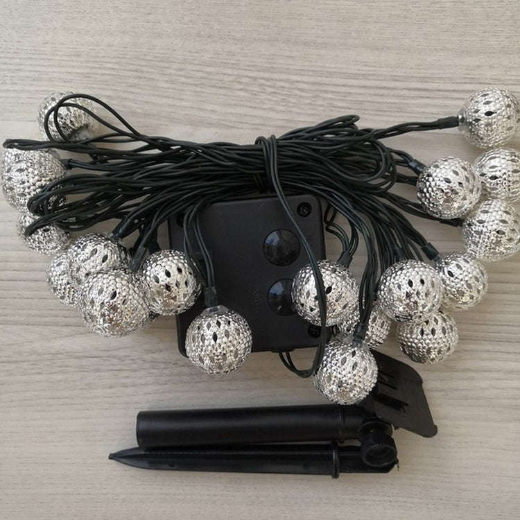 Ironwork Hollow Small Ball Outdoor LED Light String Garden Festival Decoration Light with Remote ...
