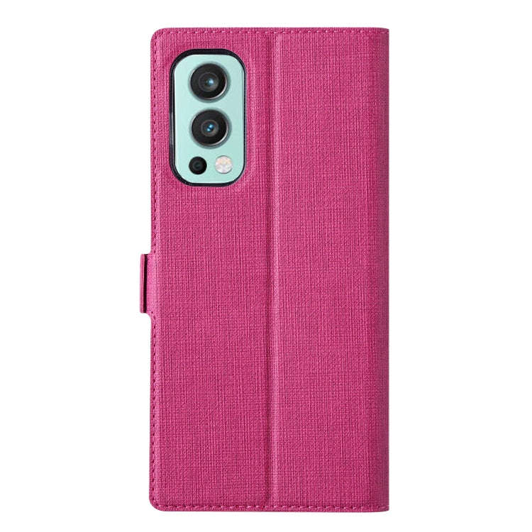 For OnePlus Nord 2 5G ViLi K Series Shockproof Magnetic Buckle Leather Phone Case(Rose Red)