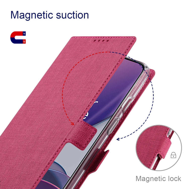 For OnePlus Nord 2 5G ViLi K Series Shockproof Magnetic Buckle Leather Phone Case(Rose Red)