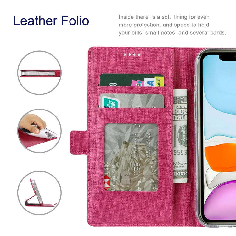 For OnePlus Nord 2 5G ViLi K Series Shockproof Magnetic Buckle Leather Phone Case(Rose Red)