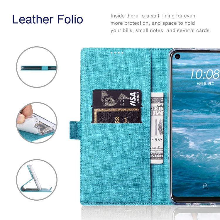 For OnePlus Nord N10 5G ViLi K Series Shockproof Magnetic Buckle Leather Phone Case(Blue)