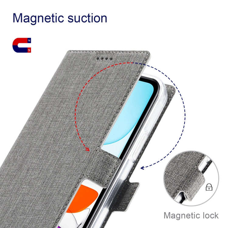 For OnePlus Nord N100 ViLi K Series Shockproof Magnetic Buckle Leather Phone Case(Grey)