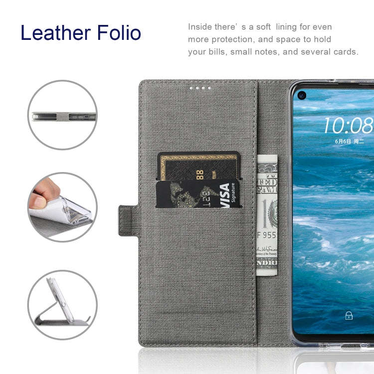 For OnePlus Nord N100 ViLi K Series Shockproof Magnetic Buckle Leather Phone Case(Grey)