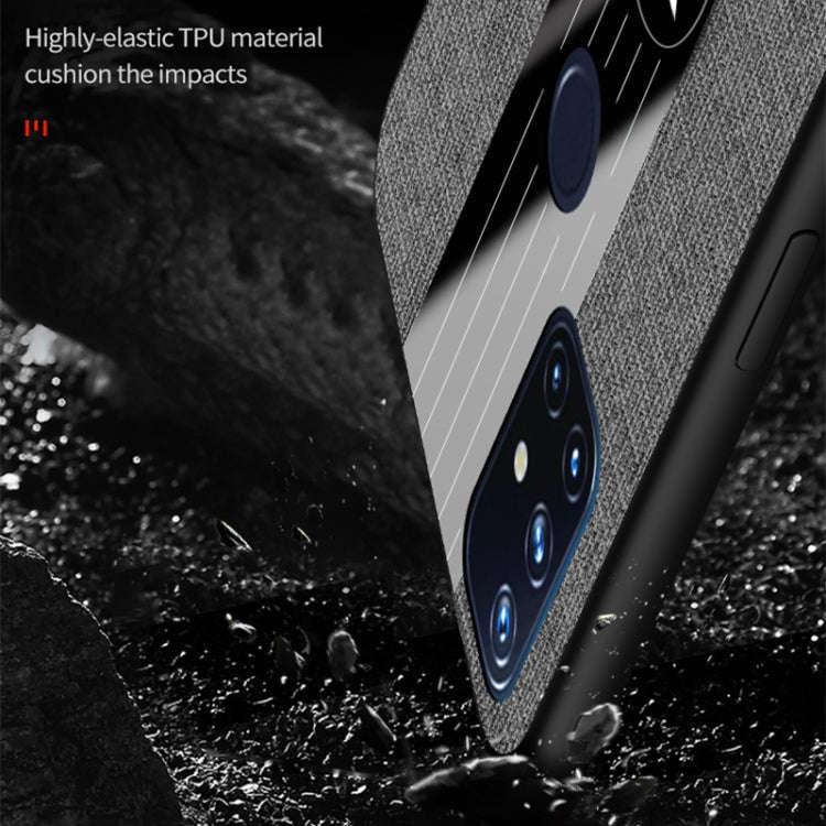 For OnePlus Nord N10 5G XINLI Stitching Cloth Texture TPU Phone Case with Ring Holder(Black)