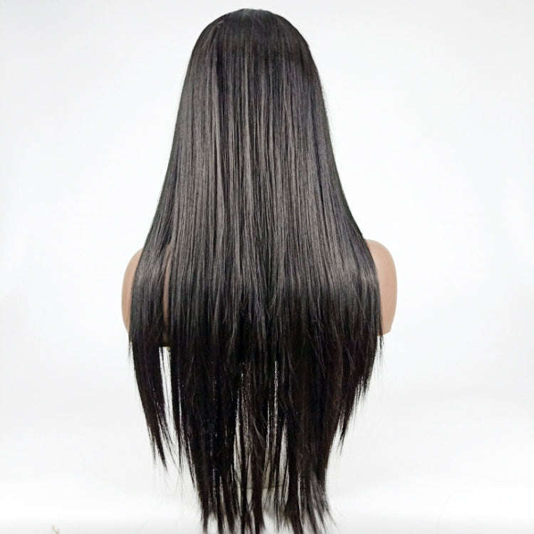 Centre-parted Long Straight Wig Headgear for Women(Linen Gold)