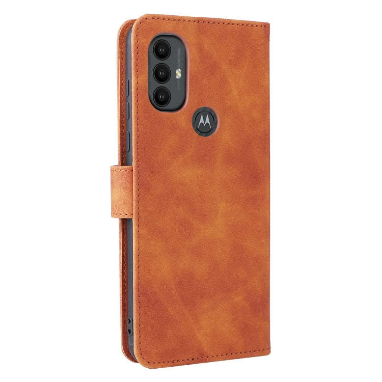 For Motorola Moto G Power 2022 Skin Feel Magnetic Horizontal Flip Leather Phone Case(Brown)