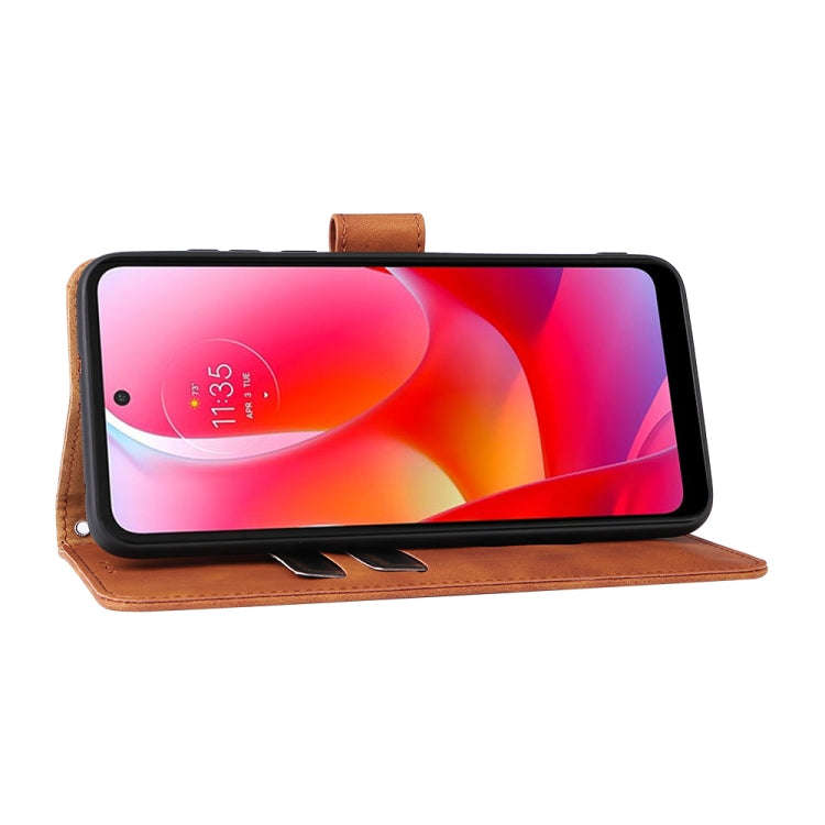 For Motorola Moto G Power 2022 Skin Feel Magnetic Horizontal Flip Leather Phone Case(Brown)