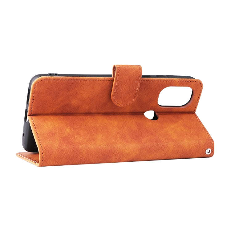For Motorola Moto G Power 2022 Skin Feel Magnetic Horizontal Flip Leather Phone Case(Brown)