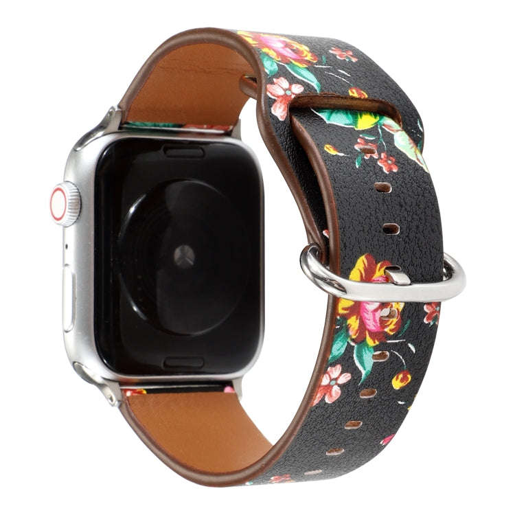 For Apple Watch Series 9&8&7 41mm / SE 3&SE 2&6&SE&5&4 40mm / 3&2&1 38mm Floral Strap Watch Band(...