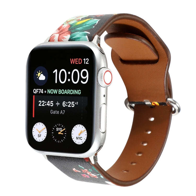 For Apple Watch Series 9&8&7 41mm / SE 3&SE 2&6&SE&5&4 40mm / 3&2&1 38mm Floral Strap Watch Band(...