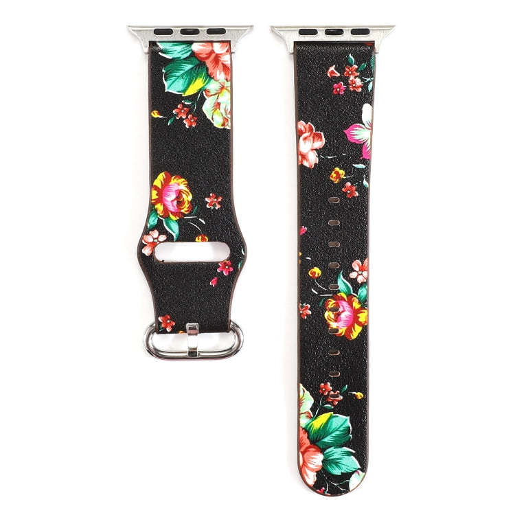 For Apple Watch Series 9&8&7 41mm / SE 3&SE 2&6&SE&5&4 40mm / 3&2&1 38mm Floral Strap Watch Band(...