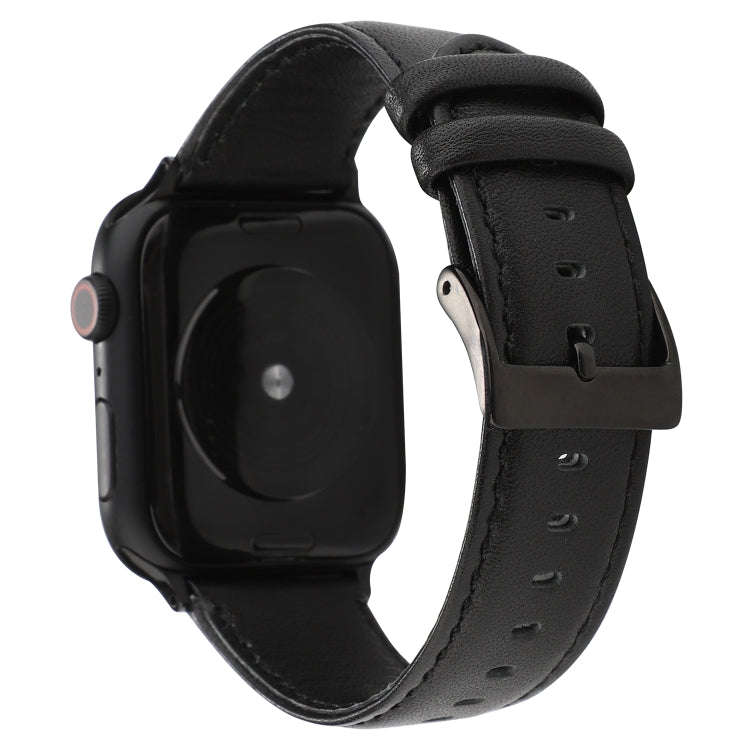 For Apple Watch Series 7 45mm / 6 & SE & 5 & 4 44mm / 3 & 2 & 1 42mm Oil Wax Crazy Horse Texture ...