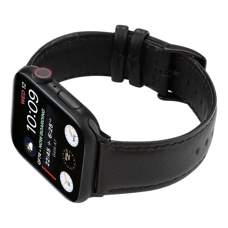 For Apple Watch Series 7 45mm / 6 & SE & 5 & 4 44mm / 3 & 2 & 1 42mm Oil Wax Crazy Horse Texture ...