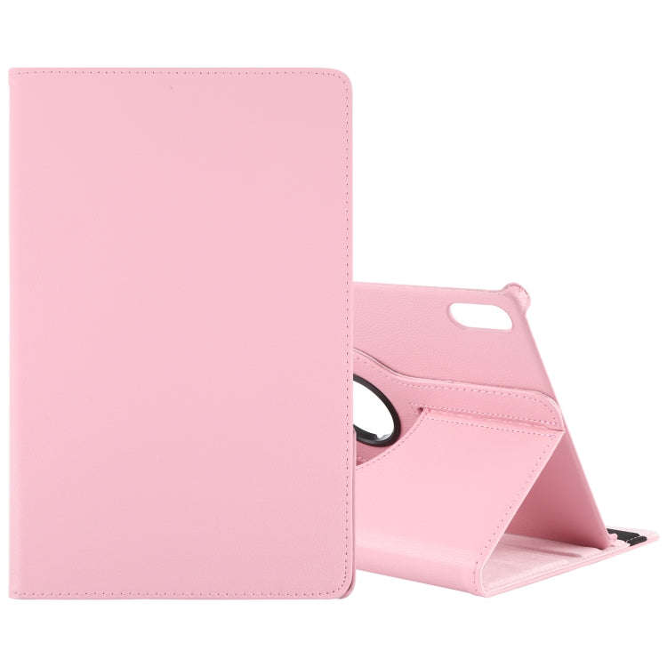 For Lenovo Tab P12 Pro 12.6 Litchi Texture Solid Color Leather Tablet Case(Pink)