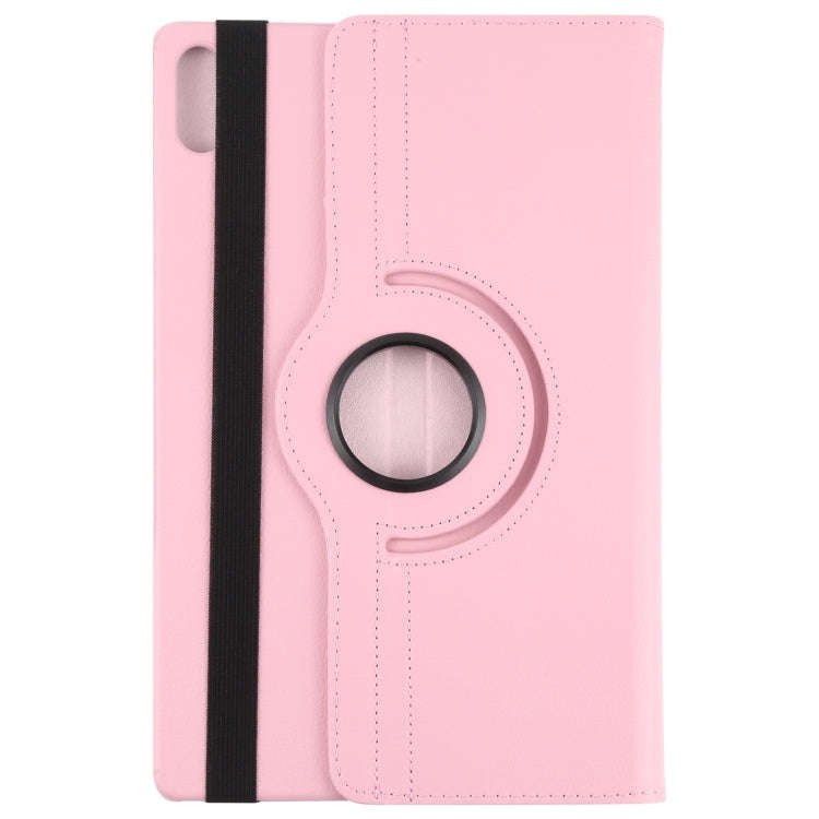 For Lenovo Tab P12 Pro 12.6 Litchi Texture Solid Color Leather Tablet Case(Pink)