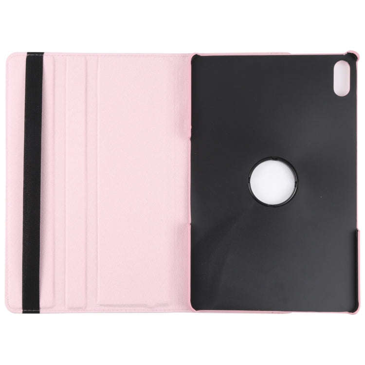 For Lenovo Tab P12 Pro 12.6 Litchi Texture Solid Color Leather Tablet Case(Pink)