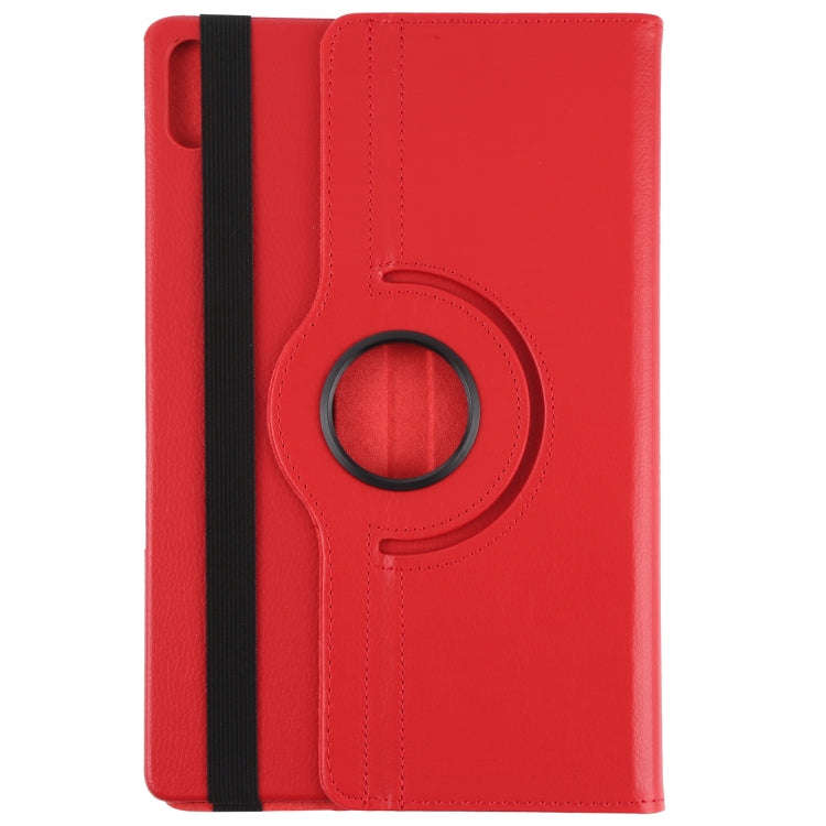 For Lenovo Tab P12 Pro 12.6 Litchi Texture Solid Color Leather Tablet Case(Red)