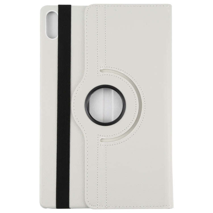 For Lenovo Tab P12 Pro 12.6 Litchi Texture Solid Color Leather Tablet Case(White)